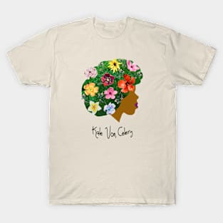 Kale Von Celery Floral - Black Letters T-Shirt